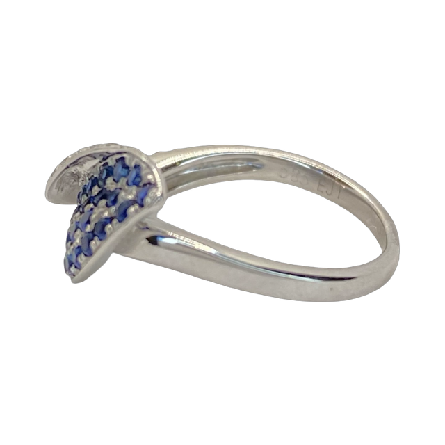 14K White Gold Na Hoku Blue Sapphire and Diamond Ring