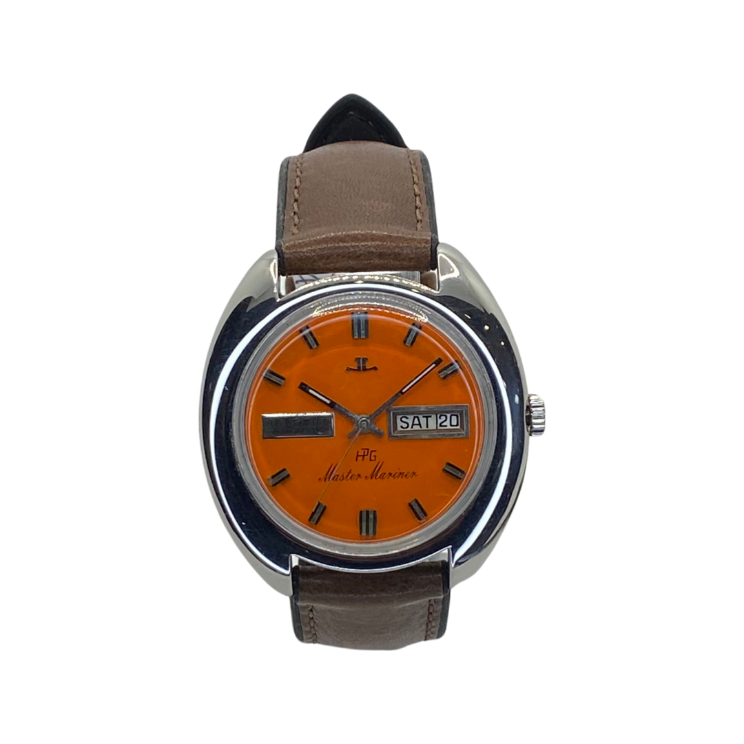 Jaeger LeCoultre Master Mariner Day Date Orange Radial Florentine Dial C9515