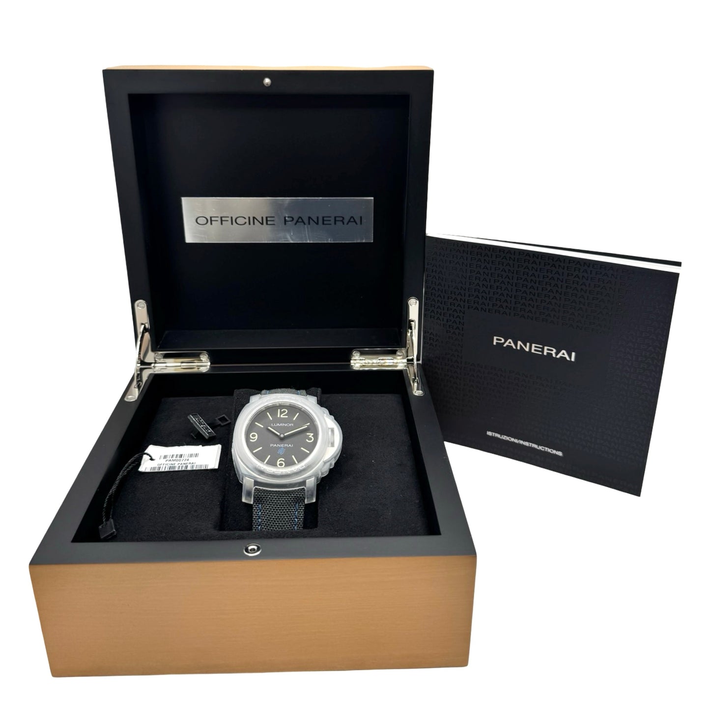 Panerai Luminor Base Logo 3 Days Manual Black Dial Blue Strap PAM00774