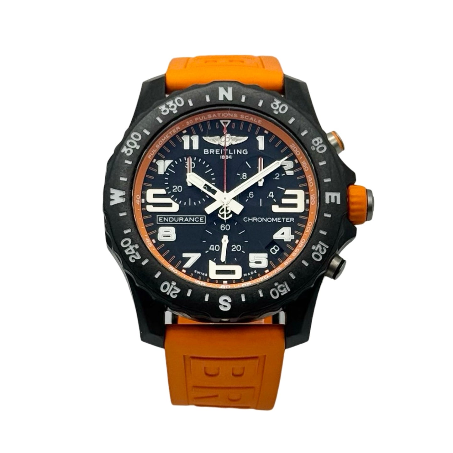 Breiting Endurance Pro 44 Black Dial Orange Rubber Strap X82310A51B1S2