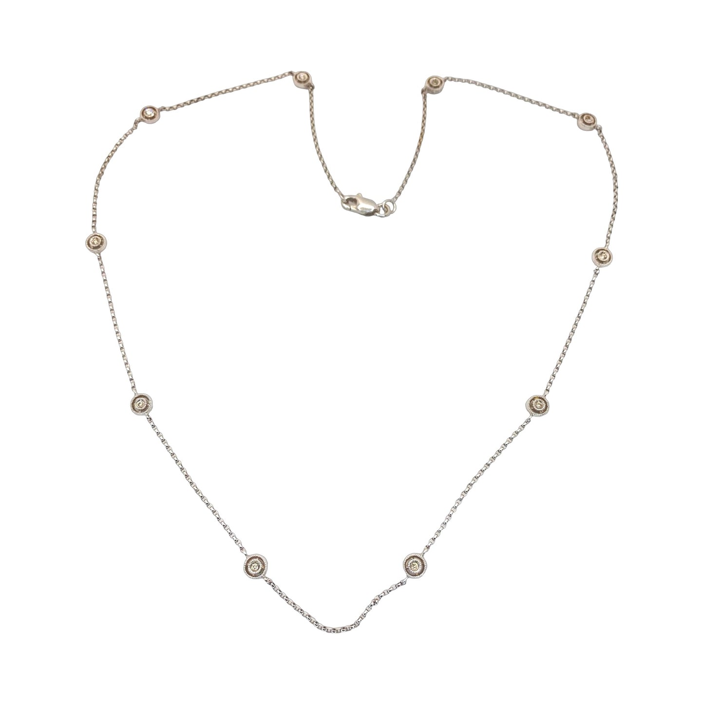 14K White Gold Diamond Necklace By The Yard