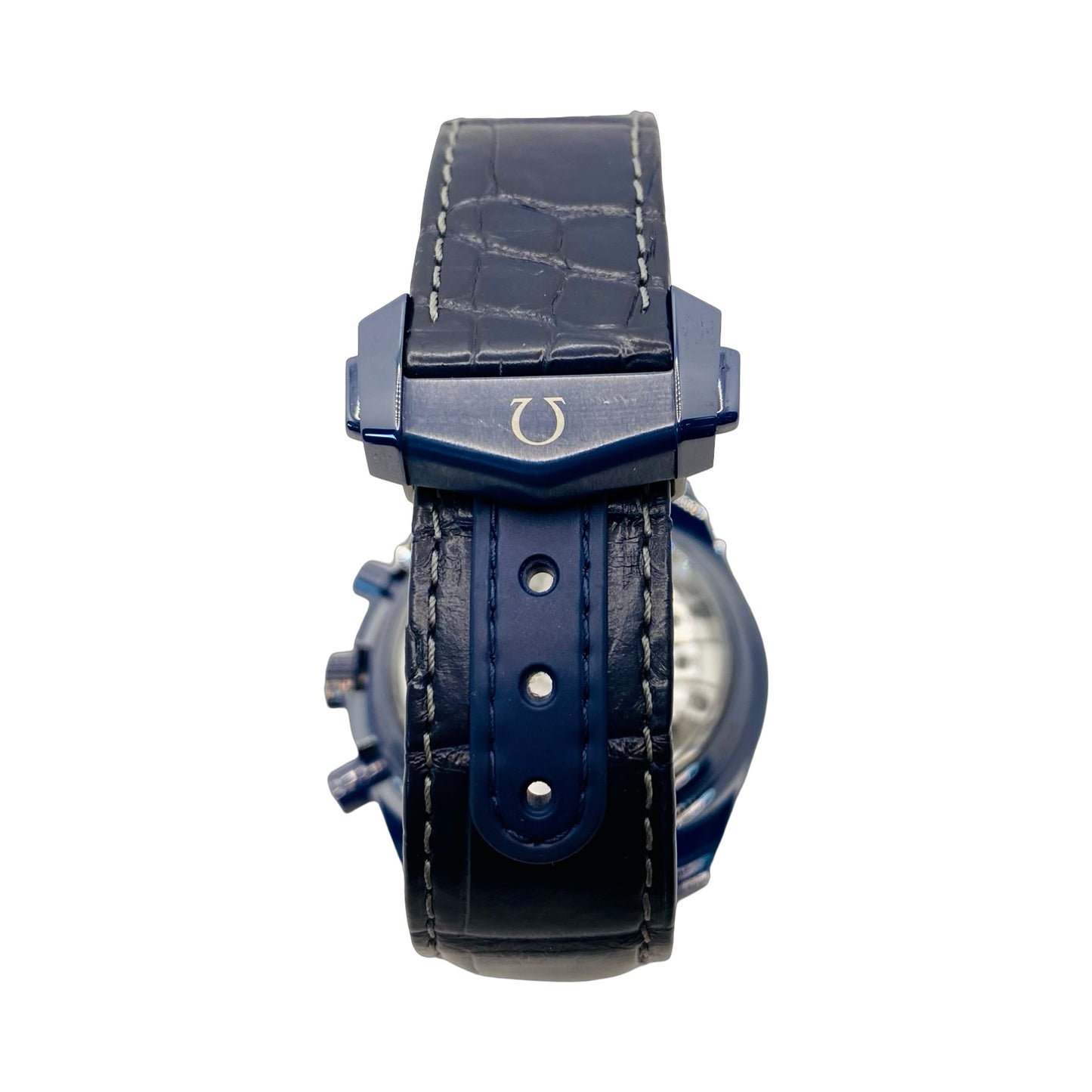 Omega Speedmaster Moonphase Blue Side of the Moon 44.25mm Blue Ceramic on Leather Strap 304.93.44.52.03.002