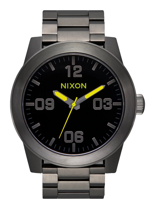 NIXON Corporal SS  Black Gunmetal / Lime A346-5002-00
