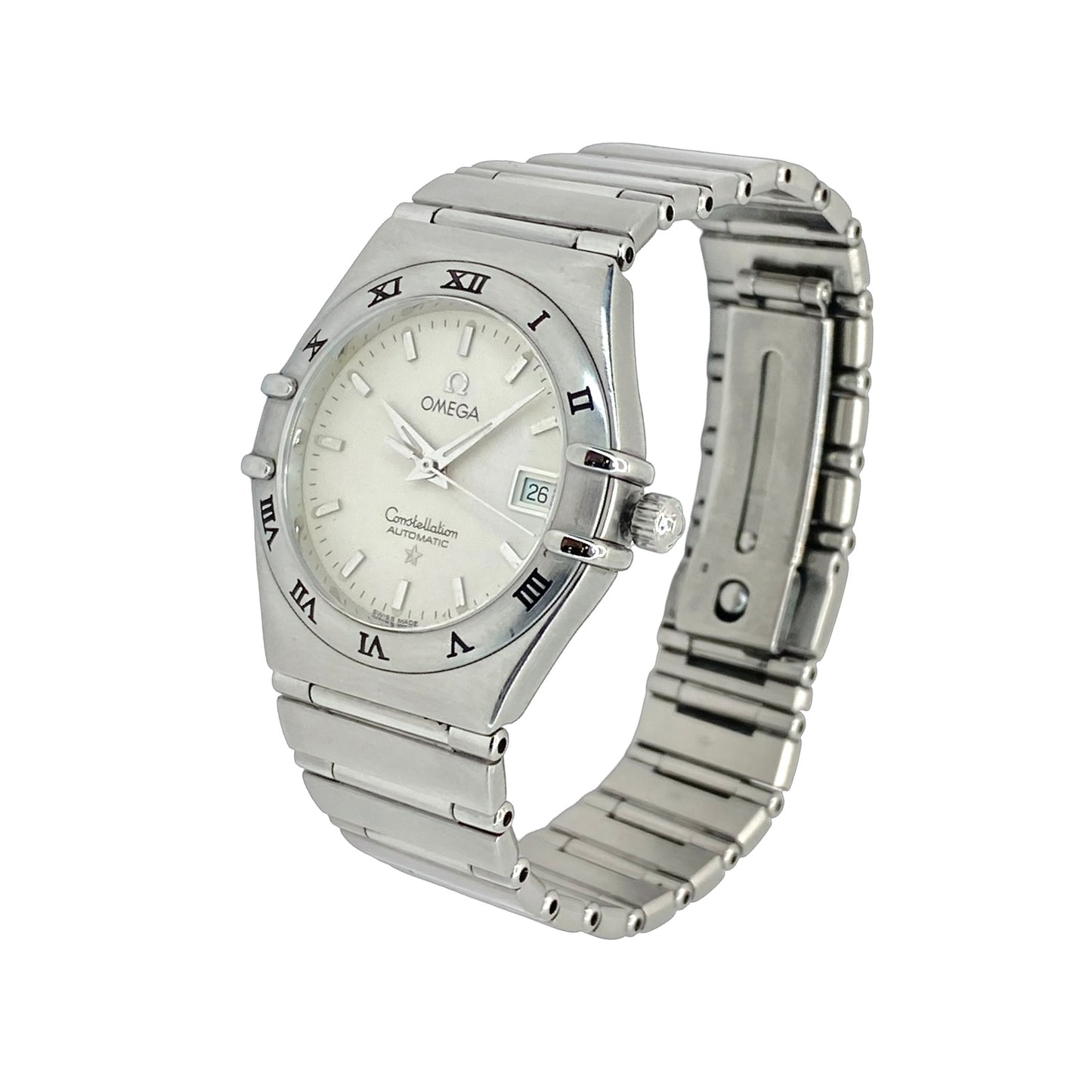 Omega Constellation Automatic Date 27.5mm Silver Guilloché Dial Steel on Steel 1592.30.00
