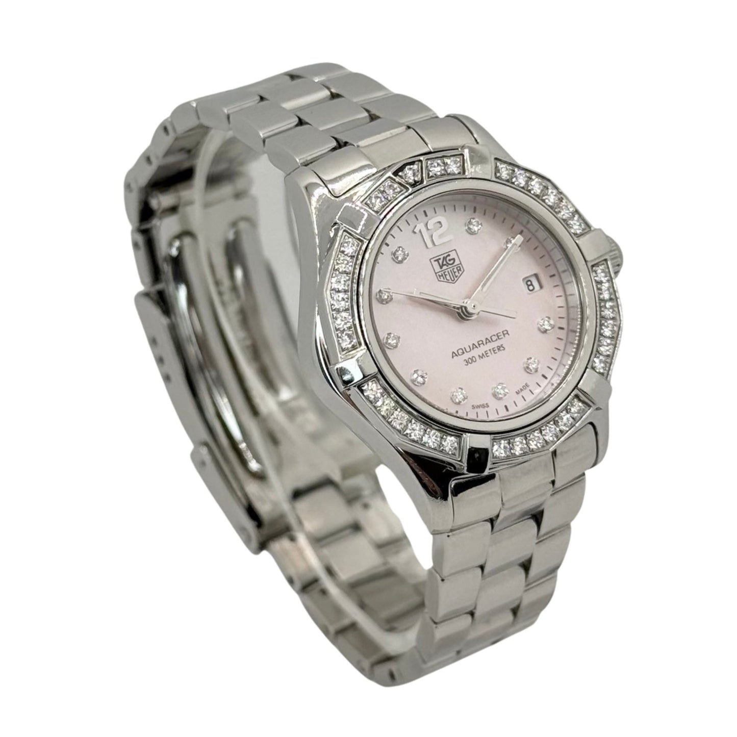 TAG Heuer Ladies Aquaracer Diamond Bezel Pink Mother-of-Pearl Diamond Dial WAF141B.BA0824