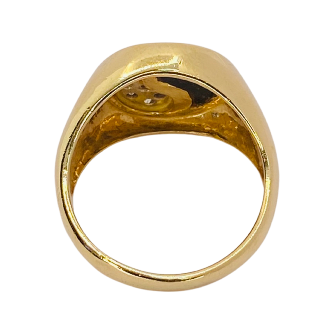 Estate Jewelry 14K Yellow Gold Onyx & Diamond Ring Yang Ring