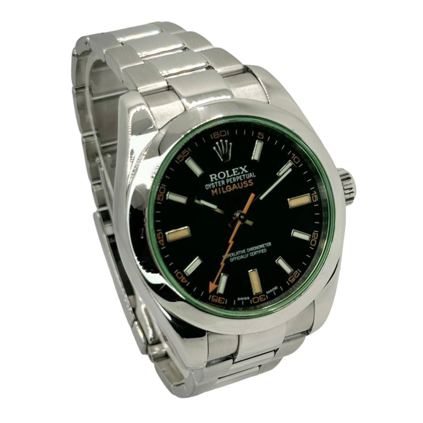 Rolex Milgauss Black Dial Green Sapphire Crystal Ref. 116400GV