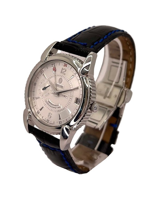 Concord Empresario GMT Chronometre Silver Dial Black Crocodile Strap 14.G6.220
