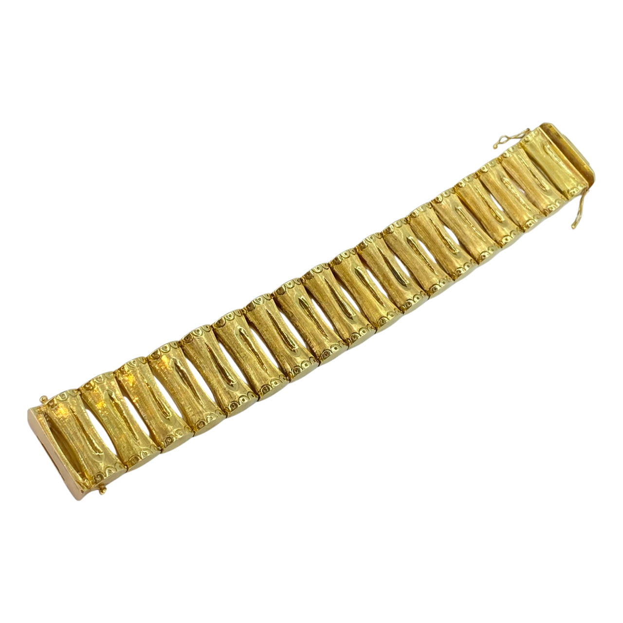 Estate Jewelry 18K Yellow Gold Bamboo Link Bracelet