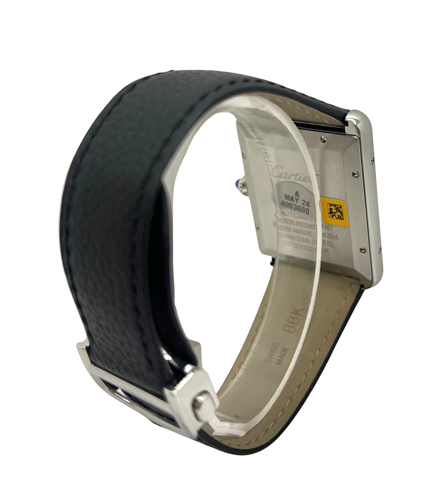 Cartier Tank Must XL Silver Dial Black Leather Strap Ref. WSTA0040