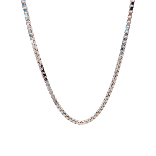 Silver Large Box Chain 22"