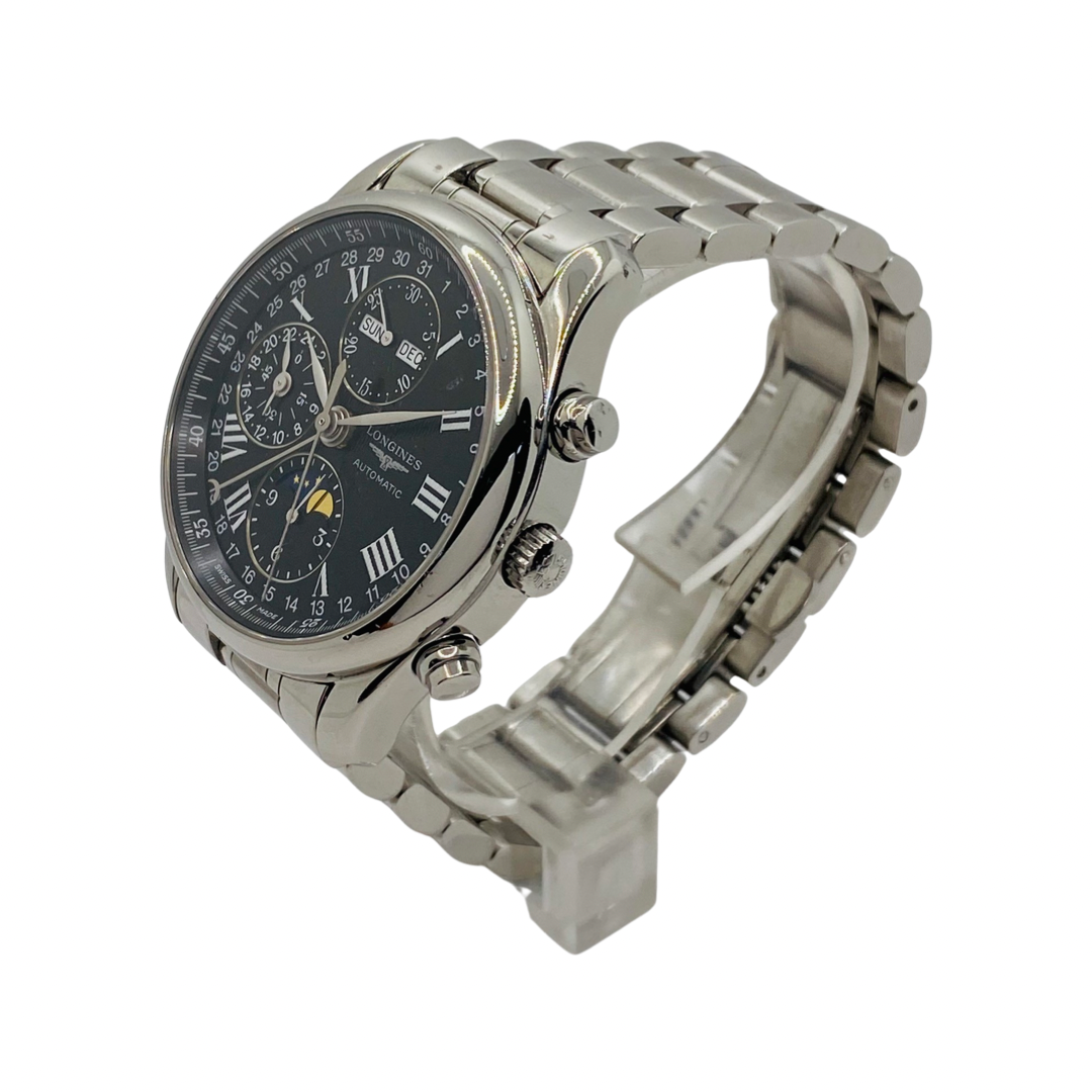 Longines Master Collection Automatic Chronograph Black Dial Triple Date Moonphase L2.673.4.51.6