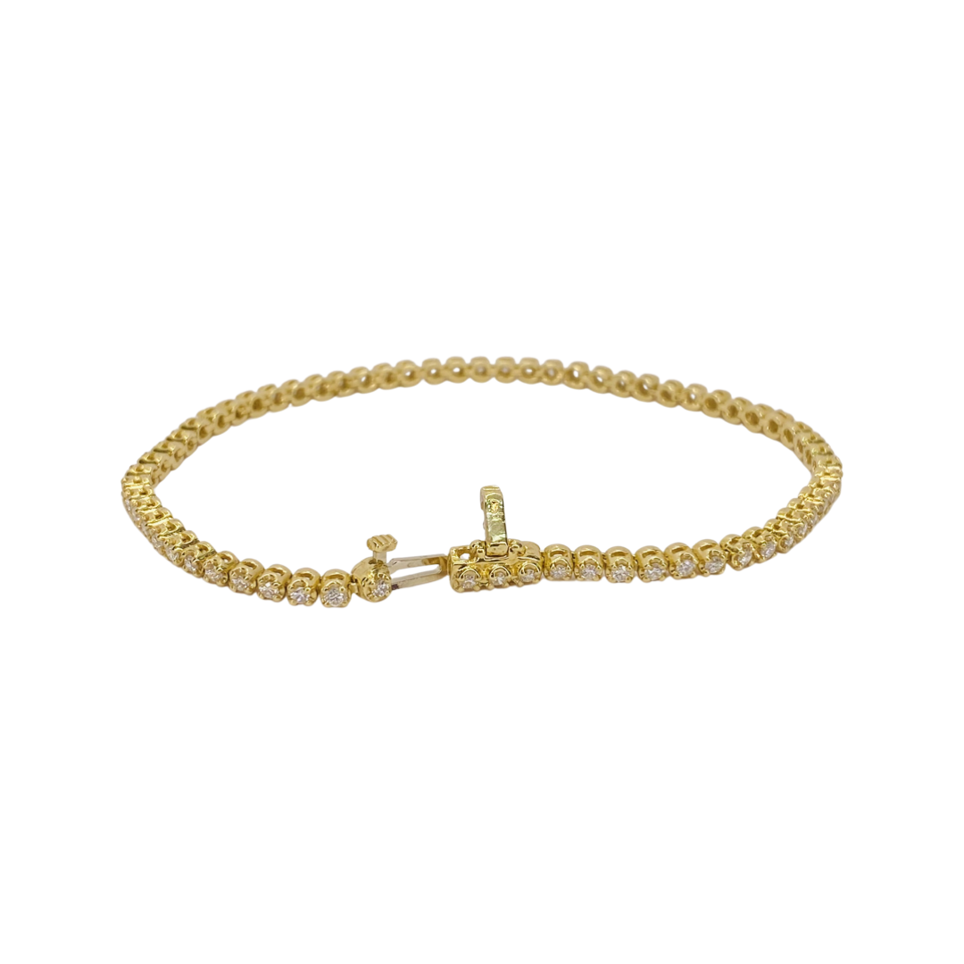 14K Yellow Gold Diamond Tennis Bracelet