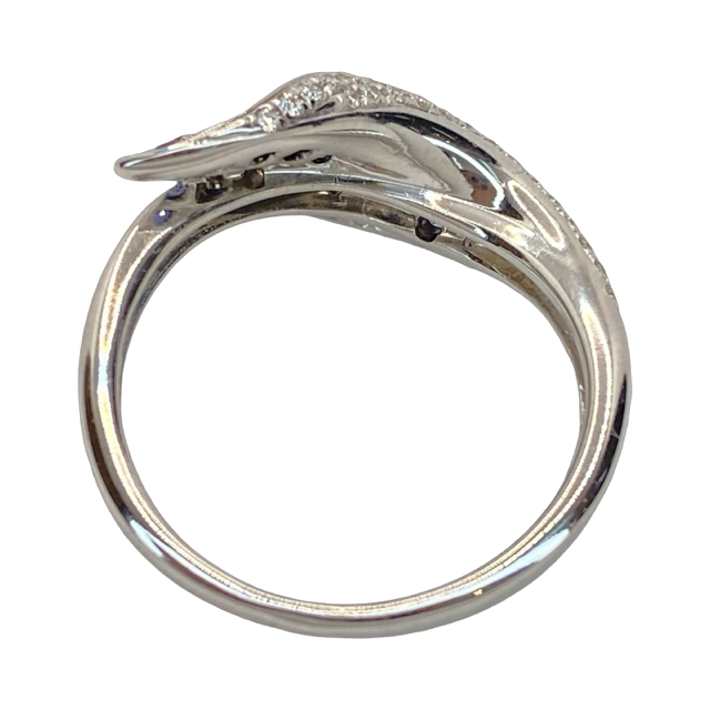 14K White Gold Na Hoku Blue Sapphire and Diamond Ring