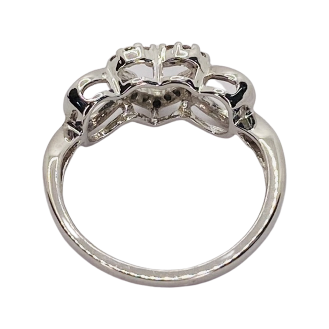 10K White Gold Heart Trio Ring