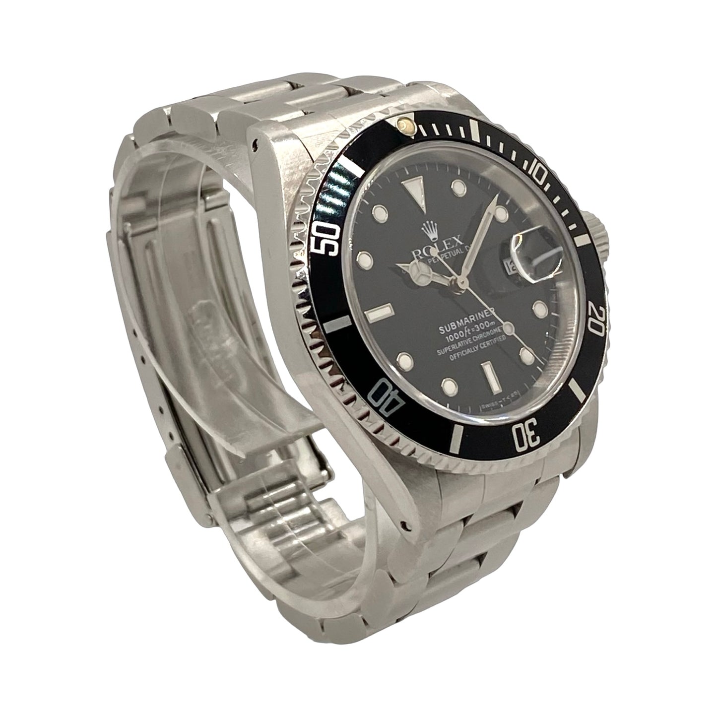 Rolex Submariner Date Black Dial 16610 Steel Oyster Bracelet C.1990