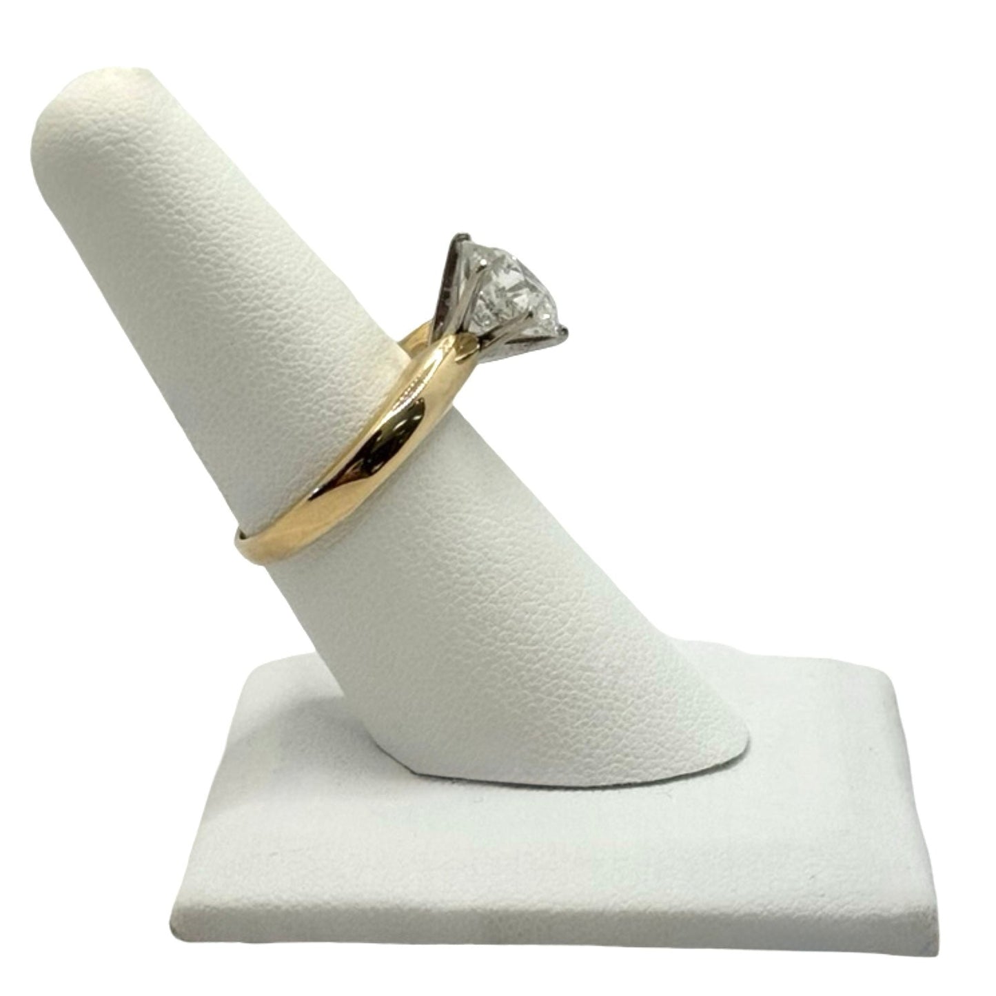 Estate Jewelry 14K Yellow Gold 3.41 Carats Round Brilliant Natural Diamond Solitaire Ring