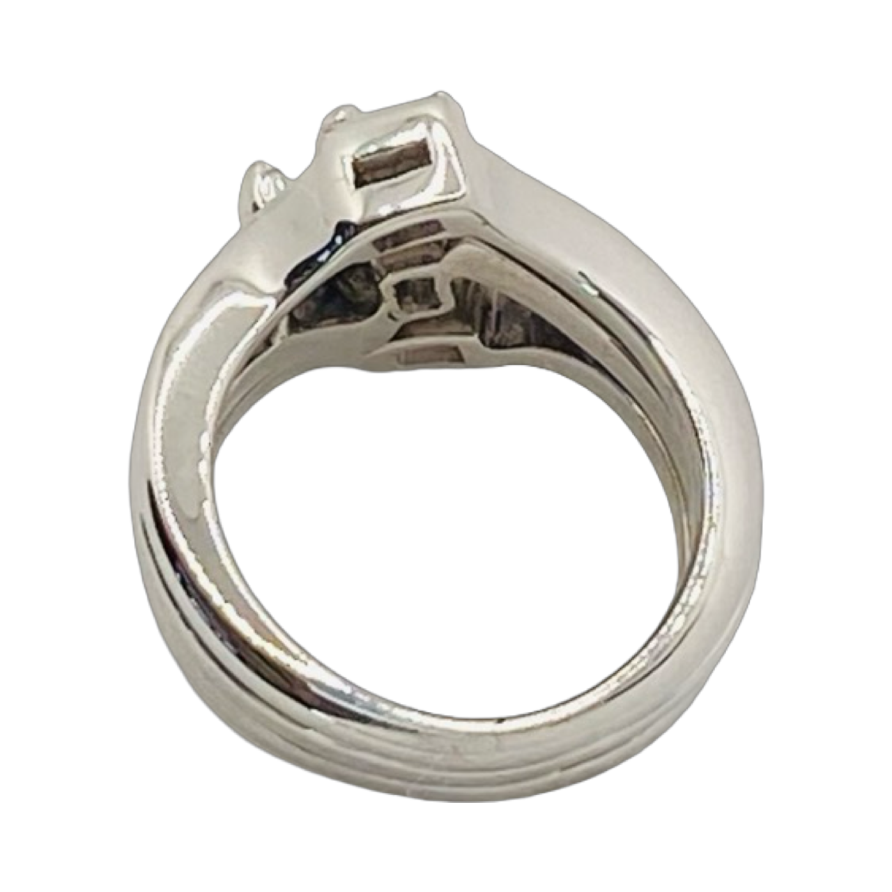 Estate Jewelry 14K White Gold Baguette Ring