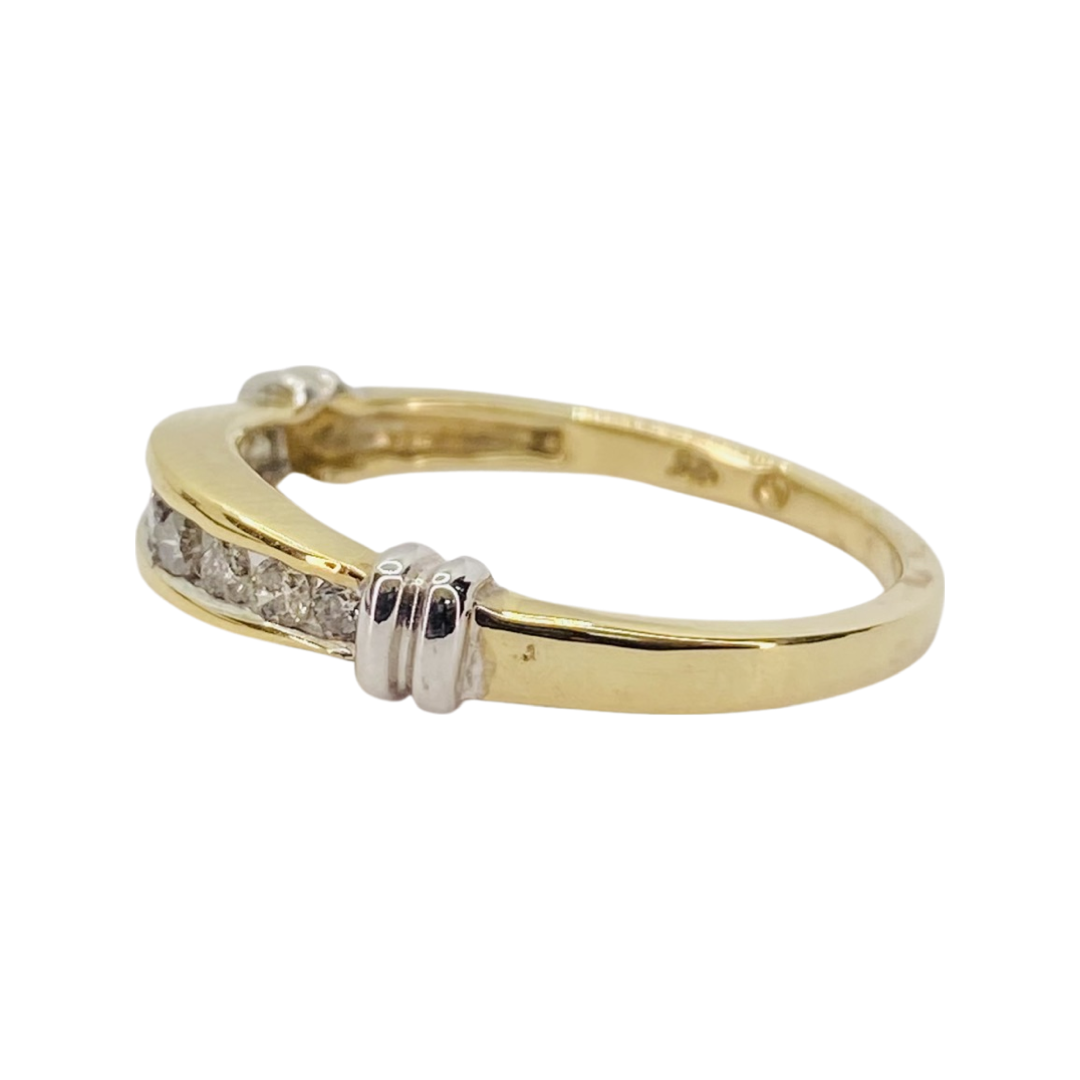 Estate Jewelry 10K Yellow Gold Womens Diamond Band Ring
