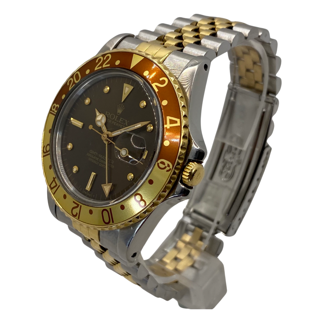Rolex GMT-Master 18K and Stainless Steel Rootbeer Dial 16753