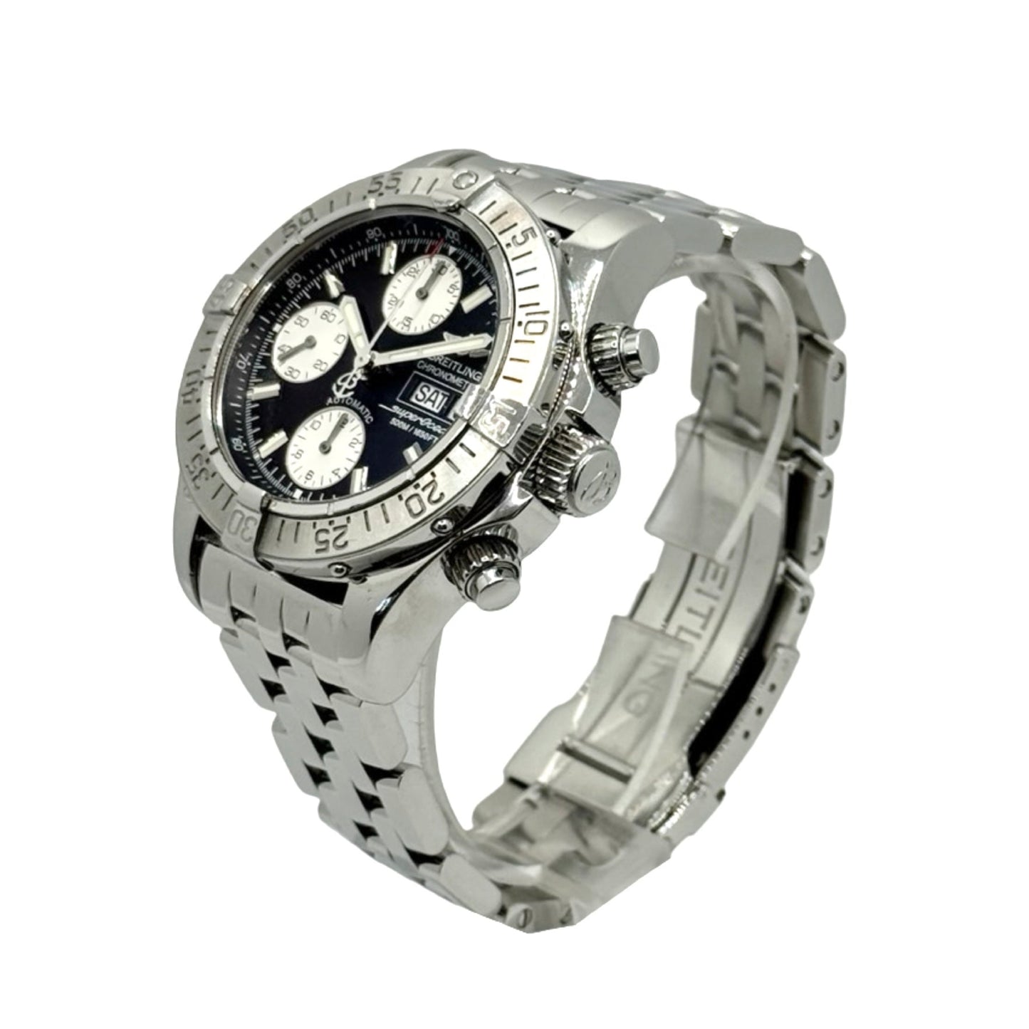 Breitling Superocean Automatic Chronograph 42mm Black Dial Day Date A13340