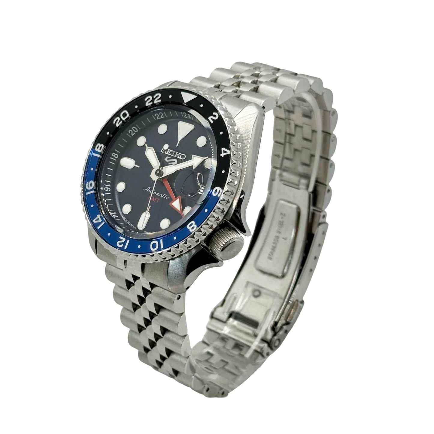 Seiko 5 SKX Sports Style GMT Series Bi-Color Bezel Blue Dial Stainless Steel Bracelet SSK003