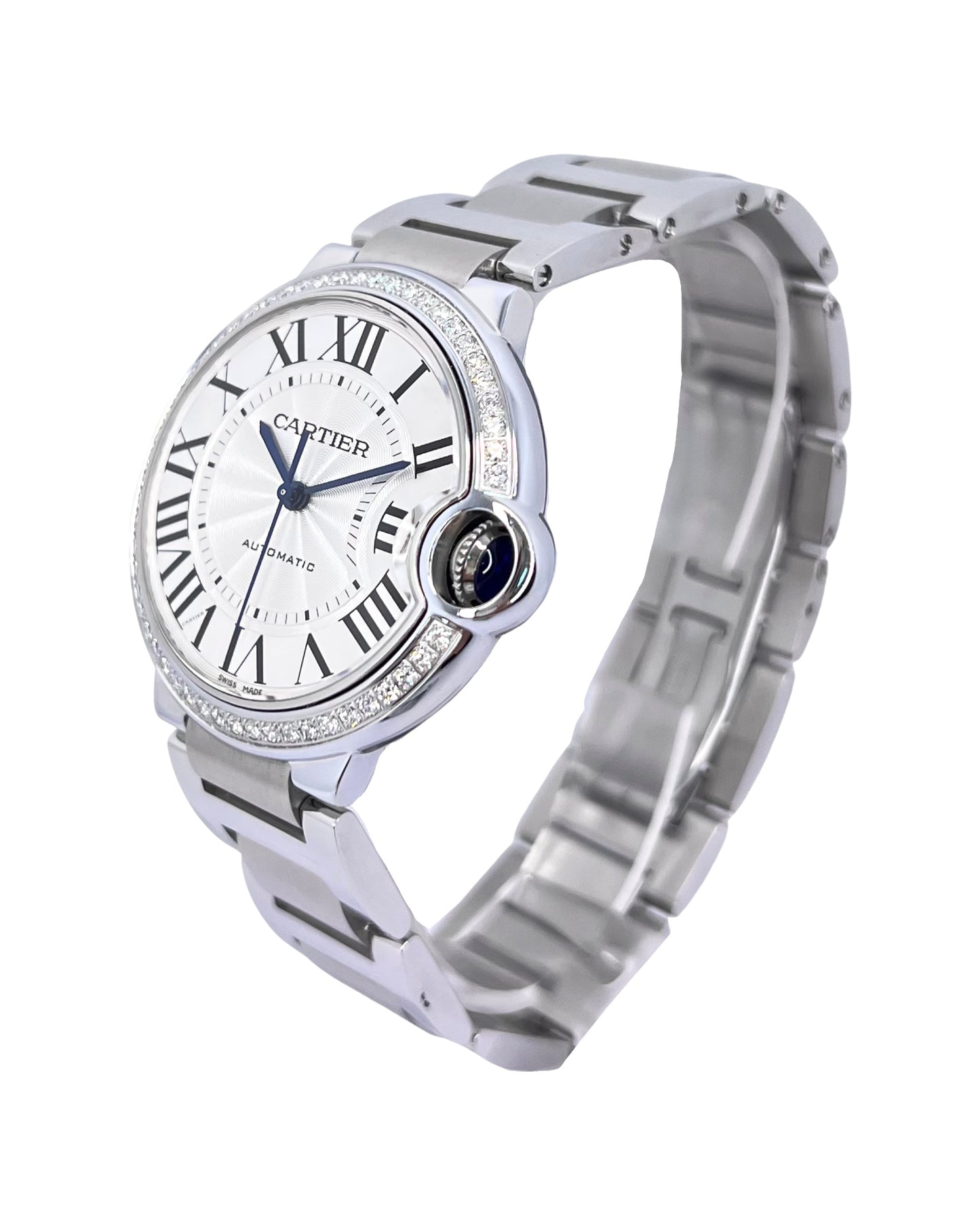 Cartier Ballon Bleu Automatic 36mm Factory Diamond Bezel 3472/ W4BB0024