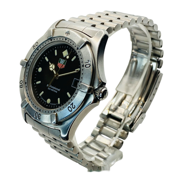 TAG Heuer Men's 2000 Classic Black Dial Stainless Steel Bracelet 962.006R