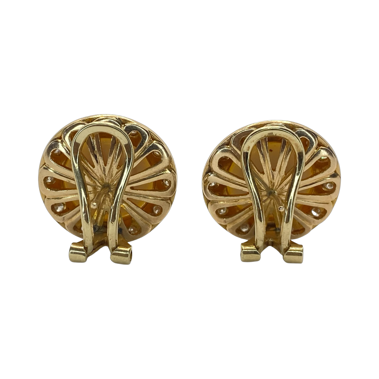 14K Yellow Gold Mabe Pearl Earrings