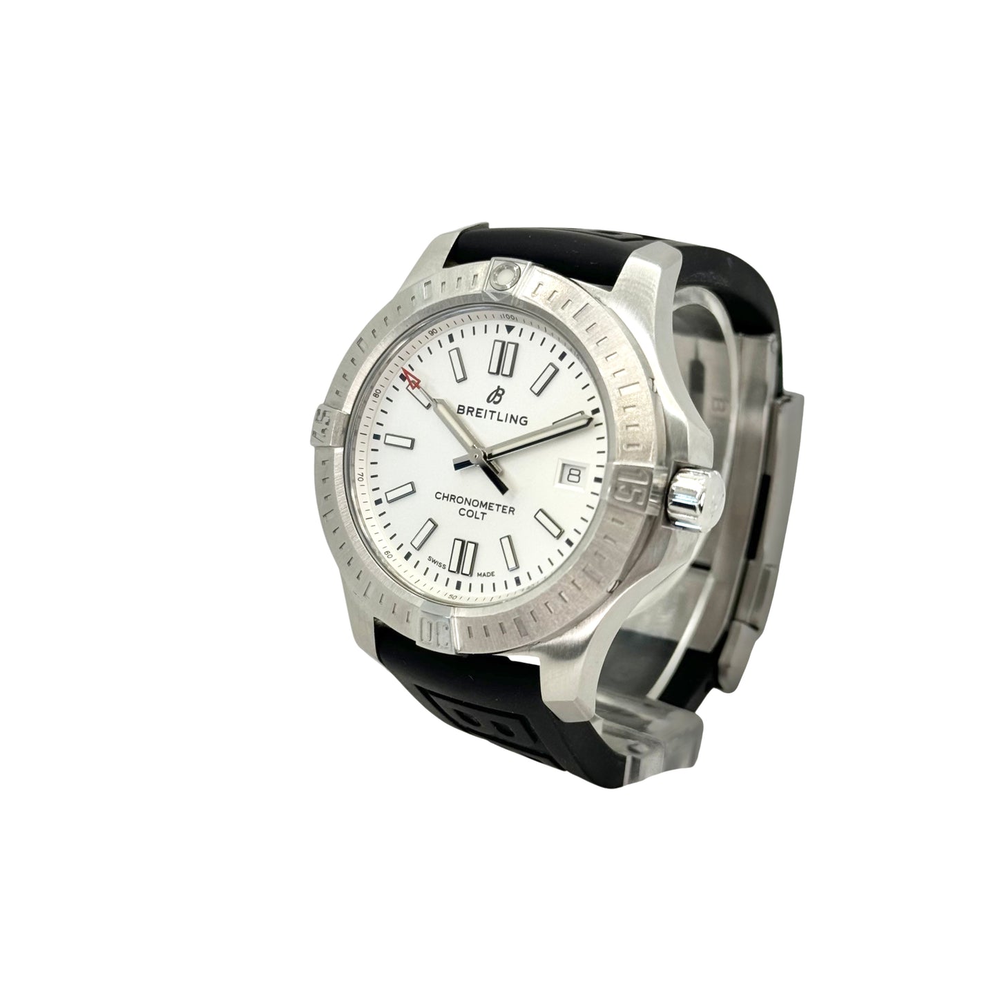 Breitling Chronomat Colt Automatic Silver Dial/ Black Rubber A17313