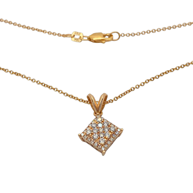14K Rose Gold Diamond Pavè Pendant