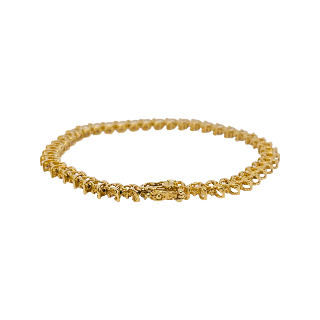 Estate Jewelry 10K Yellow Gold 2.20CTS Women's Tennis Bracelet