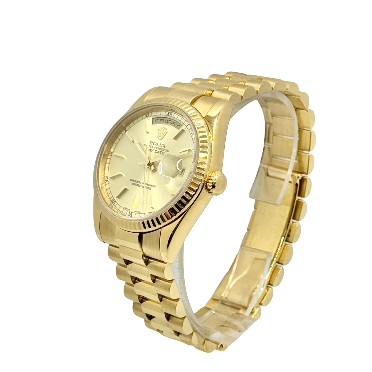 Rolex Oyster Perpetual Day Date President 36mm Champagne Dial 18K Solid Gold Case and Bracelet 118238