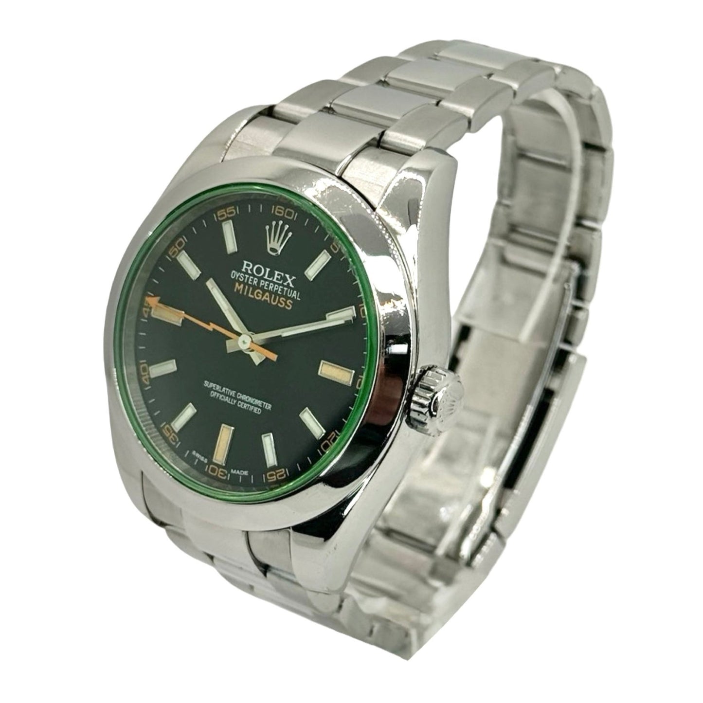 Rolex Milgauss Black Dial Green Sapphire Crystal Ref. 116400GV
