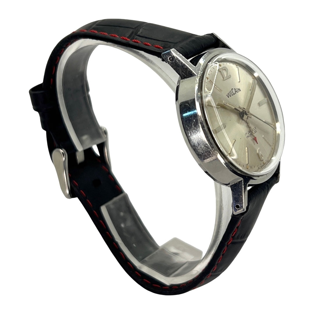 Vulcain Cricket Alarm Anti Magnetic Incabloc Stainless Steel 34mm