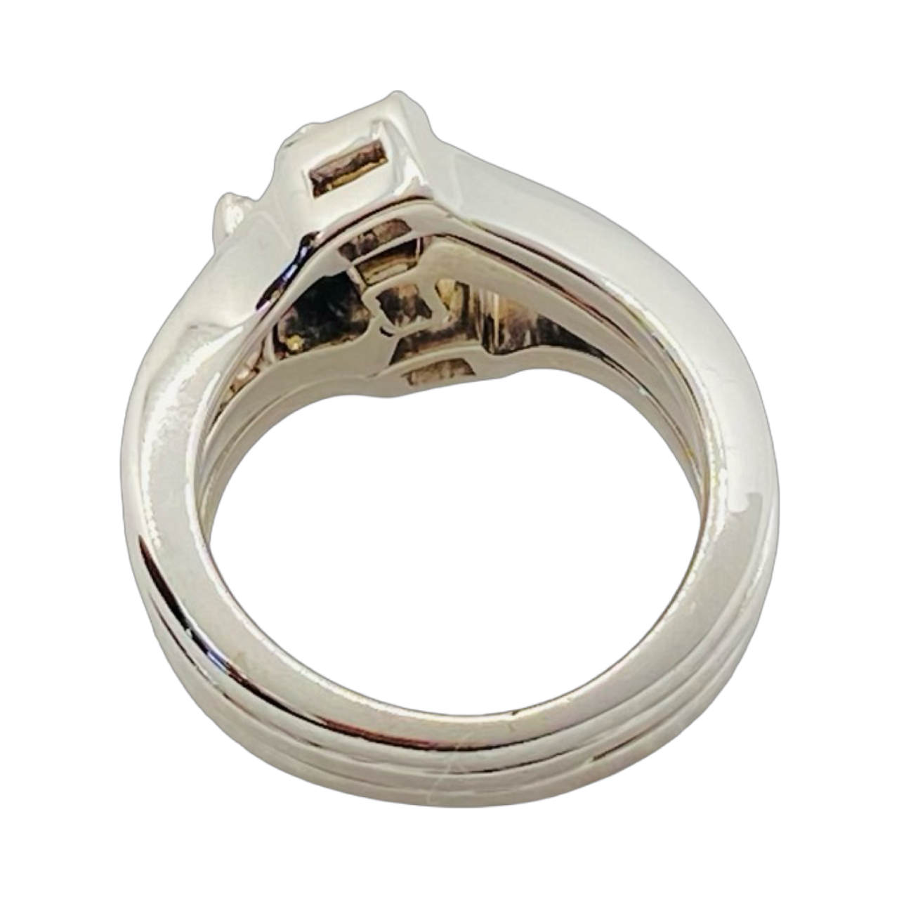 Estate Jewelry 14K White Gold Baguette Ring