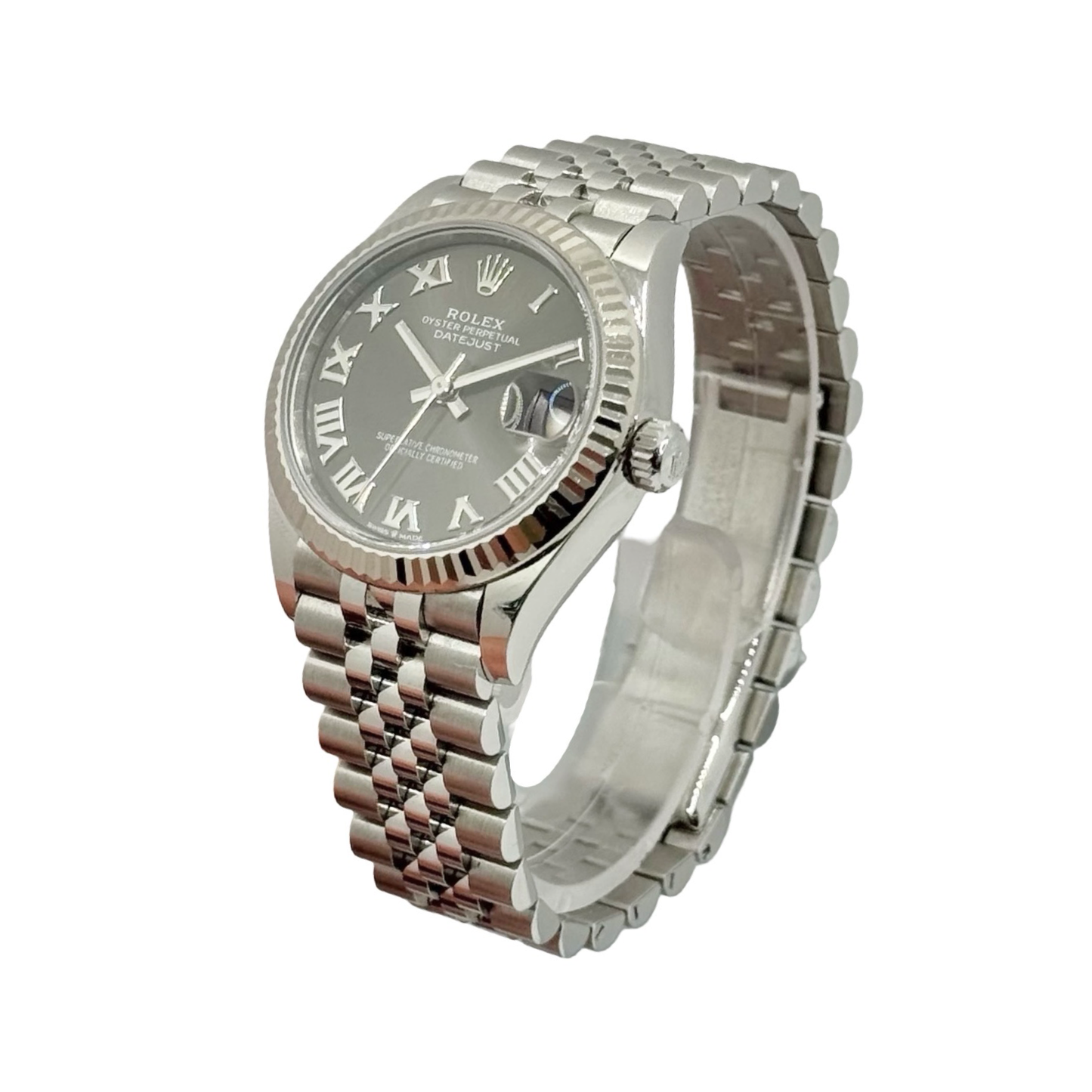 Rolex Datejust 31 Dark Grey Dial Fluted Bezel Oystersteel Jubilee Bracelet 278274