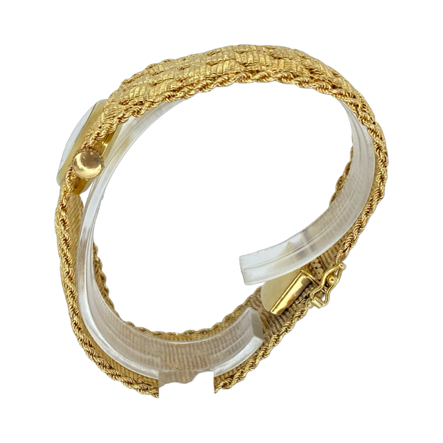 Bueche Girod 18K Yellow Gold Manual Wind Watch Mesh Bracelet