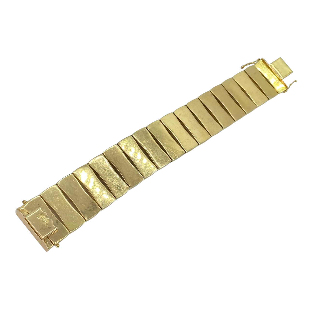 Estate Jewelry 18K Yellow Gold Bamboo Link Bracelet