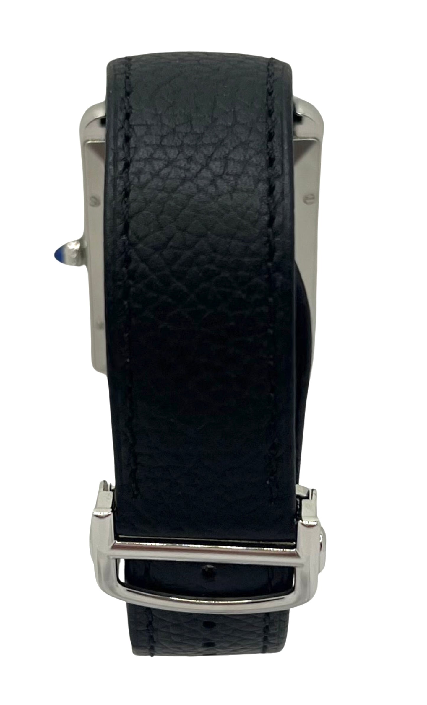 Cartier Tank Must XL Silver Dial Black Leather Strap Ref. WSTA0040