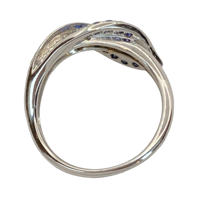 14K White Gold Na Hoku Blue Sapphire and Diamond Ring