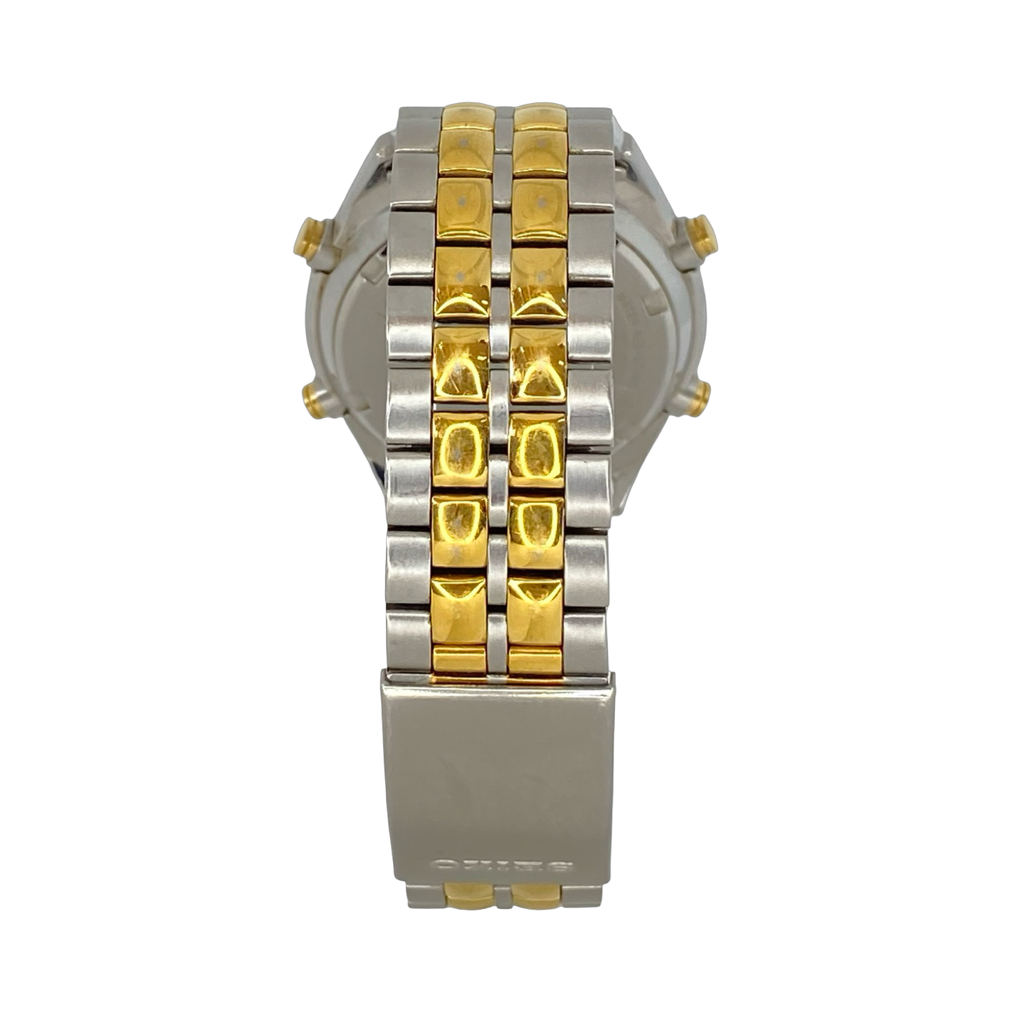 Seiko World Time Pilot Chronograph Ana/Digi Gold/ Steel H021-7001 Pre-Owned C.2004