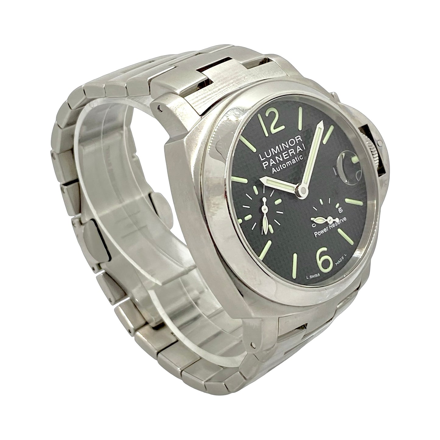Panerai Luminor Automatic Power Reserve PAM00241 40mm Stainless Steel Black "Clous de Paris" Dial