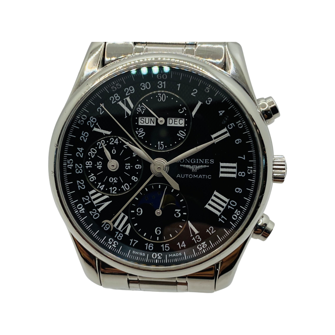 Longines Master Collection Automatic Chronograph Black Dial Triple Date Moonphase L2.673.4.51.6