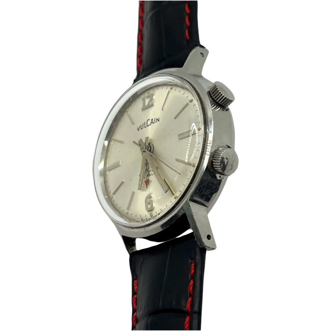 Vulcain Cricket Alarm Anti Magnetic Incabloc Stainless Steel 34mm