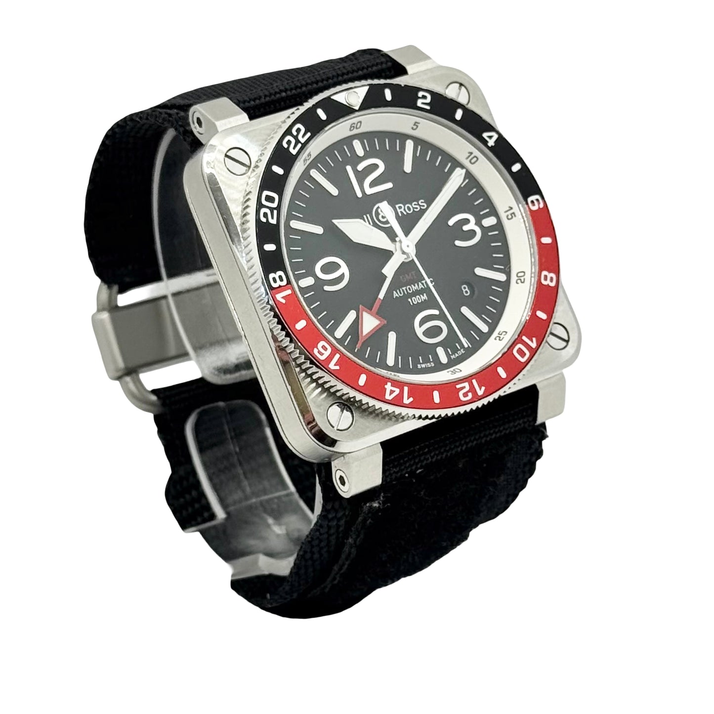 Bell & Ross BR-03 GMT Black 42 MM Ref: BR0393-BL-ST/SCA