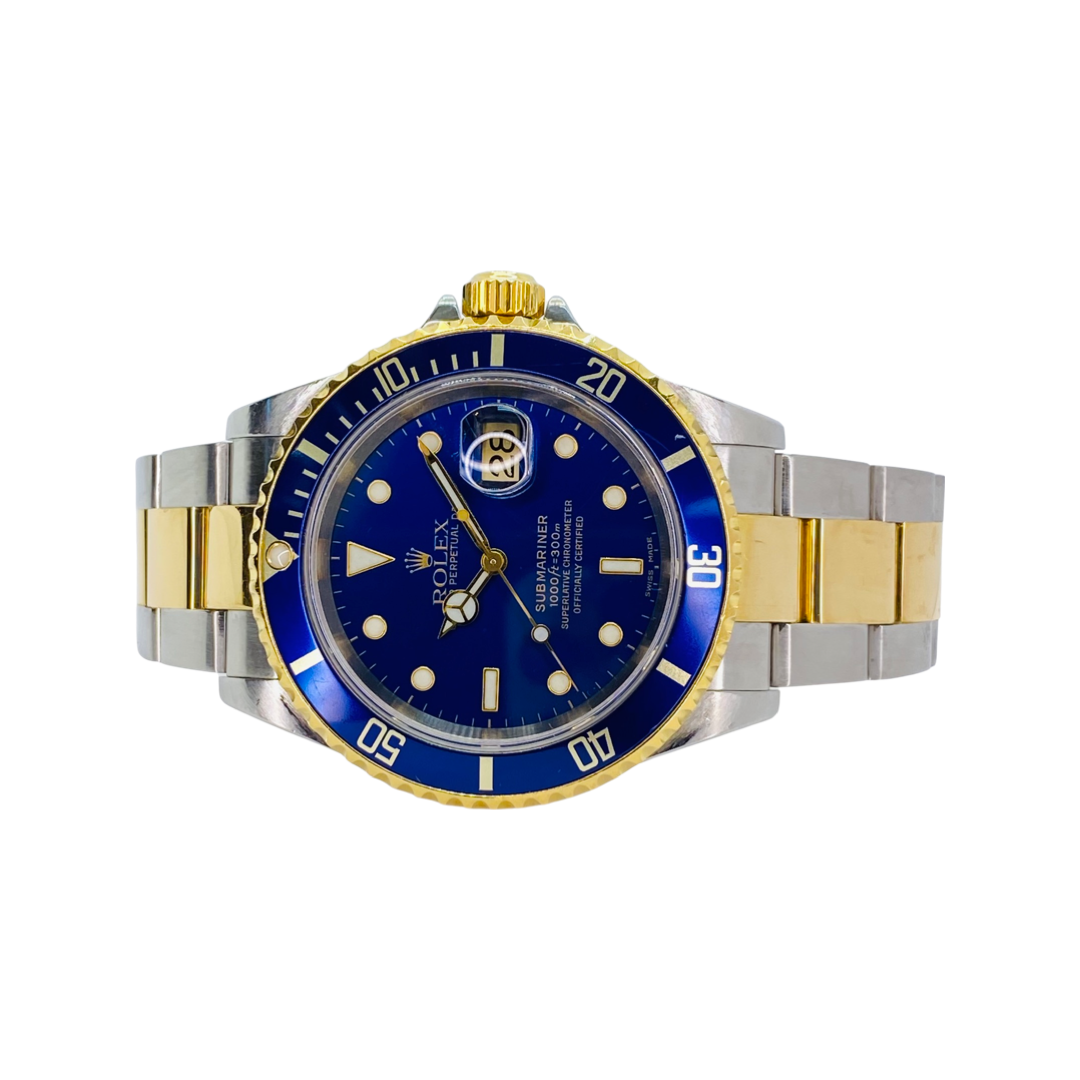 Rolex Submariner Date Blue Dial 18K Yellow Gold and Stainless Steel 16613 C.2003