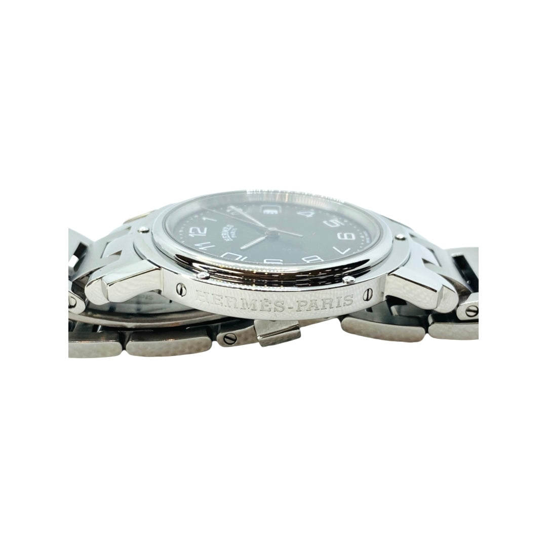 Hermes Clipper Quartz Watch 36mm Gray Dial Stainless Steel Bracelet CL6.710