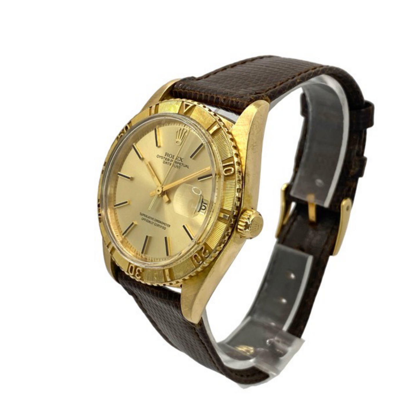 Rolex 18K Gold Datejust Turn-O-Graph 36mm Champagne Dial Ref. 1625