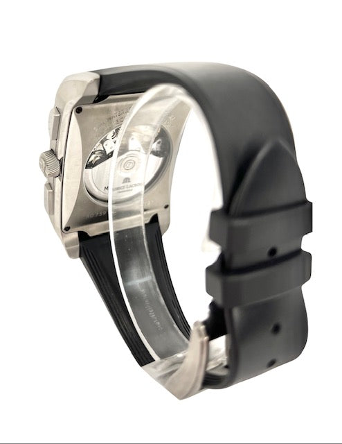 Maurice Lacroix Pontos Rectangulaire Titanium Rubber Strap PT6197-TT003-331
